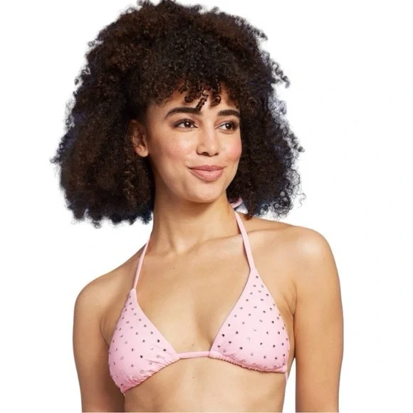 Target Wild Fable Pink Bedazzled Bikini Top and Bottom